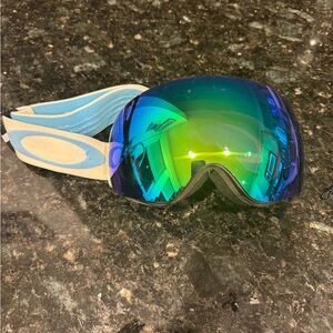 Oakley Blue and Green Ski Goggles